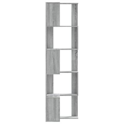 Boekenkast 5-laags hoek 50x50x179 cm bewerkt hout grijs sonoma