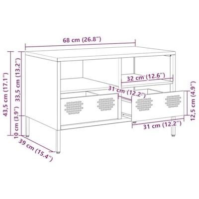 Tv-meubel 68x39x43,5 cm koudgewalst staal mosterdgeel Tv-meubel 68x39x43,5 cm koudgewalst staal mosterdgeel