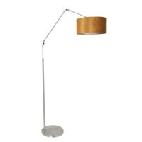 Steinhauer Vloerlamp prestige chic 8104st staal kap goud velours - thumbnail