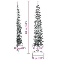 Kunstkerstboom half met sneeuw smal 240 cm - thumbnail