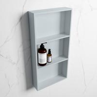 MONDIAZ EASY Nis 59,5x29,5cm in solid surface kleur Clay | Clay. 3 vakken geschikt voor in- of opbouw - thumbnail