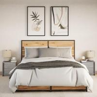 Nachtkastjes met LED-verlichting 2 st bewerkt hout grijs sonoma - thumbnail