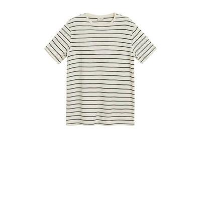 Mango Man gestreept T-shirt wit/zwart Mango Man gestreept T-shirt wit/zwart