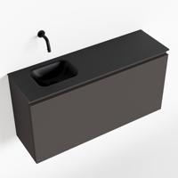 MONDIAZ OLAN 100cm toiletmeubel dark grey. LEX wastafel urban links geen kraangat - thumbnail