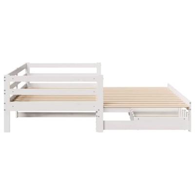 Slaapbank met onderschuifbed/lades zonder matras 90x190 cm wit