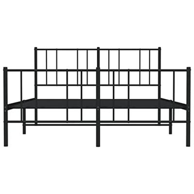 Bedframe met hoofd- en voeteneinde metaal zwart 140x200 cm