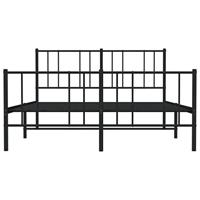 Bedframe met hoofd- en voeteneinde metaal zwart 120x200 cm - thumbnail