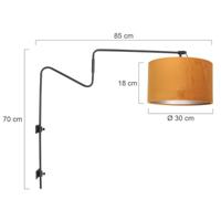 Steinhauer Wand leeslampLinstrom met gouden kap - 3723ZW - thumbnail