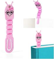 Mondikaarten Flexilight leeslamp boekenwurm roze - thumbnail