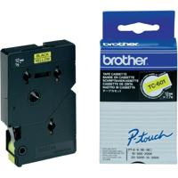Brother TC-601 Labeltape Kunststof Tapekleur: Geel Tekstkleur: Zwart 12 mm 7.7 m - thumbnail