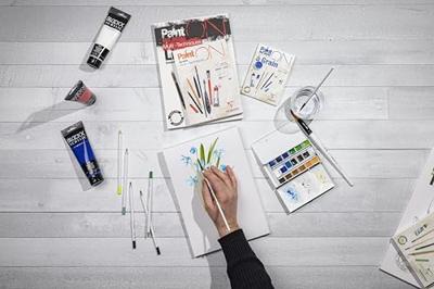 Tekenblok Clairefontaine Paint On A4 glad 25 vel 250gr wit | 4 stuks Tekenblok Clairefontaine Paint On A4 glad 25 vel 250gr wit | 4 stuks