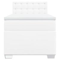 Boxspring met matras kunstleer wit 100x200 cm - thumbnail