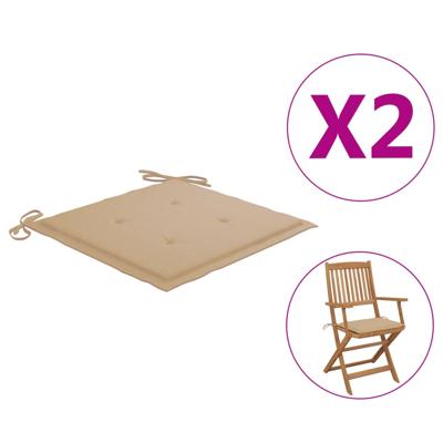 VidaXL Tuinstoelkussens 2 st 40x40x3 cm oxford stof beige