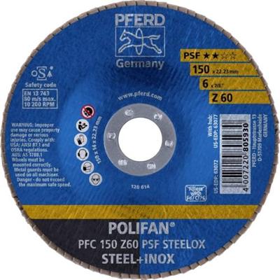 PFERD TOOLS 67766150 PFC 150 Z 60 PSF STEELOX Lamellenschijf Diameter 150 mm Boordiameter 22.23 mm RVS, Staal 10 stuk(s)