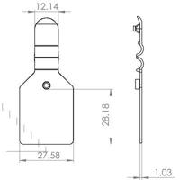 Scanvaantje wit klein 25x25mm 6mm - thumbnail