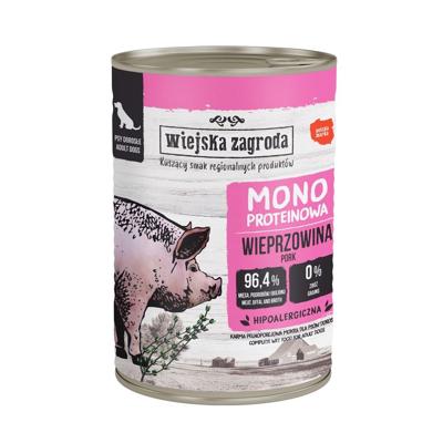 WIEJSKA ZAGRODA Monoprotein Pork - natvoer voor honden - 400g