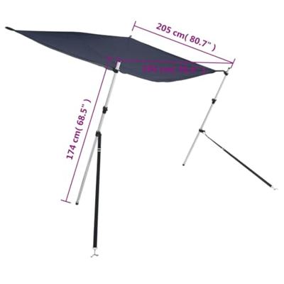 Schaduwdoek T-top 170x208x(115-183) cm marineblauw
