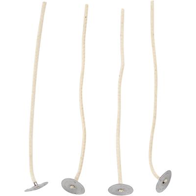 Lonten voor kaarsen in houder, Geschikt voor houders met een diameter van 20-65 mm, L: 110 mm, dikte 2 mm, 10 stuk/ 1 doos Lonten voor kaarsen in houder, Geschikt voor houders met een diameter van 20-65 mm, L: 110 mm, dikte 2 mm, 10 stuk/ 1 doos