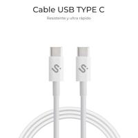 SUBBLIM USB-C naar USB-C kabel, 100 W, 2 m, hoge laadsnelheid, wit - thumbnail