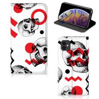 Mobiel BookCase Apple iPhone 11 Skull Red - thumbnail
