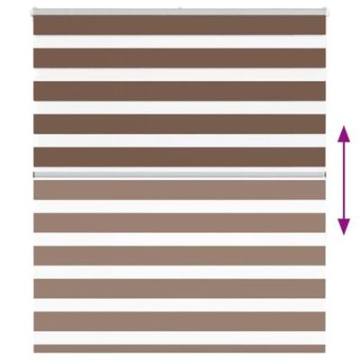 VidaXL Zebra rolgordijn 135x150 cm stofbreedte 130,9cm polyester bruin VidaXL Zebra rolgordijn 135x150 cm stofbreedte 130,9cm polyester bruin