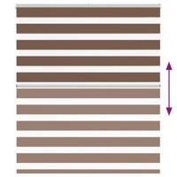 VidaXL Zebra rolgordijn 135x150 cm stofbreedte 130,9cm polyester bruin - thumbnail