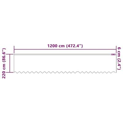 VidaXL Kantgordijn met gordijnen bloemen wit 220 x 1200 cm polyester