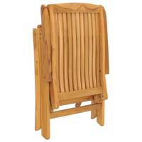 Tuinstoelen 8 st verstelbaar met kussens massief teakhout - thumbnail