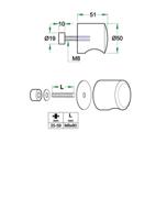 STAR voordeurknop ¢50mm, doorgaande bev. - thumbnail