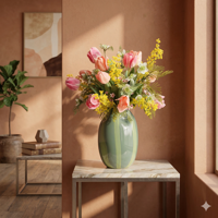 Kunstboeket Mariska Silves 60 cm - thumbnail