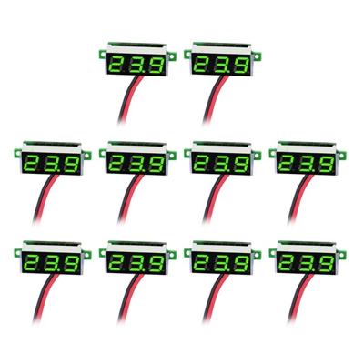 10 stuks 0 36 inch 2 draden digitale Voltage Meter licht kleurendisplay maatregel Voltage: DC 2.5-30V(Green)