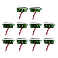 10 stuks 0 36 inch 2 draden digitale Voltage Meter licht kleurendisplay maatregel Voltage: DC 2.5-30V(Green) - thumbnail