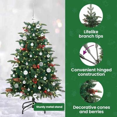 VidaXL Kunstkerstboom groen 150 cm pvc en metaal en plastic