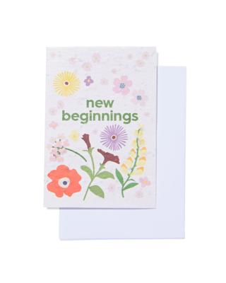 HEMA Wenskaart 'new beginnings' met zaadjes