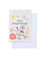 HEMA Wenskaart 'new beginnings' met zaadjes - thumbnail