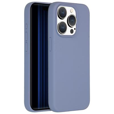 Accezz Liquid Silicone Backcover iPhone 15 Pro Telefoonhoesje Grijs