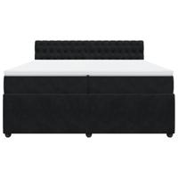 Boxspring met matras fluweel zwart 200x200 cm - thumbnail