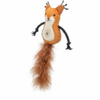 Trixie eekhoorn pluche met veerstaart met catnip - thumbnail