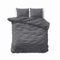 RoyalTextile - Uni Satijn Dekbedovertrek Katoen-Satijn - Antraciet - 140 x 220 - thumbnail