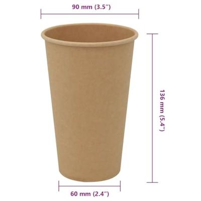 VidaXL Papieren koffiekopjes 1000 st 16oz 400 ml bruin