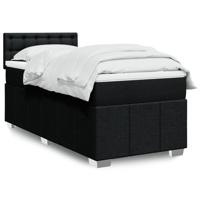 Boxspring met matras stof zwart 160x200 cm - thumbnail