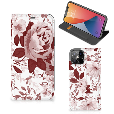 Bookcase iPhone 12 Pro Max Watercolor Flowers Bookcase iPhone 12 Pro Max Watercolor Flowers