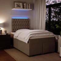 Boxspring met matras fluweel lichtgrijs 120x190 cm - thumbnail