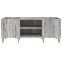 Platenkast 121x38x48 cm bewerkt hout grijs sonoma eikenkleurig - thumbnail