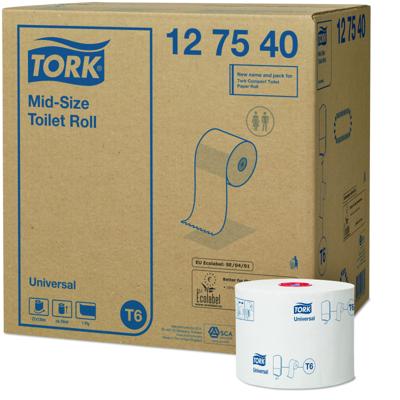 Toiletpapier Tork T6 Universal 1-laags 135m wit 127540 Toiletpapier Tork T6 Universal 1-laags 135m wit 127540