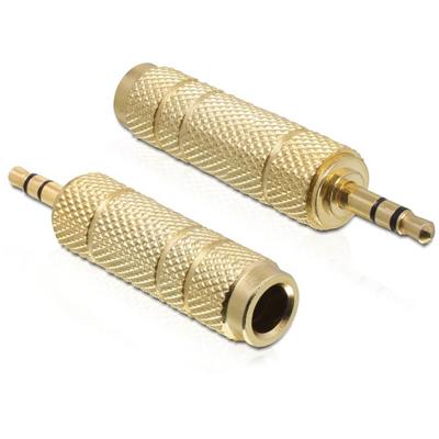 Delock 65360 65360 Jackplug Audio Adapter [1x Jackplug male 3,5 mm - 1x Jackplug female 6,3 mm] Goud