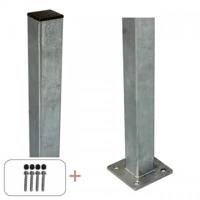 Stalen Paal Met Voetplaat 4,5 x 4,5 x 96 CM - thumbnail