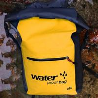 Buiten vouwen dubbele schoudertas Dry Sack PVC waterdichte rugzak capaciteit: 25L (geel) - thumbnail