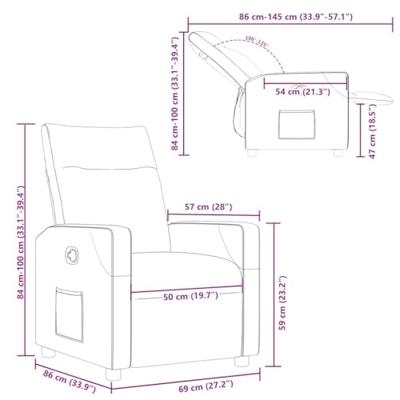 Fauteuil verstelbaar stof crmekleurig
