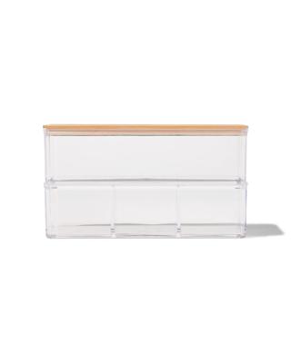 HEMA Dubbele organizer transparant met deksel 22.5x9.5x12.5 (transparant)
